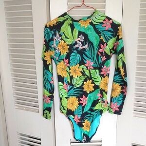Green and Yellow Long Sleeve Rashguard Swimwear